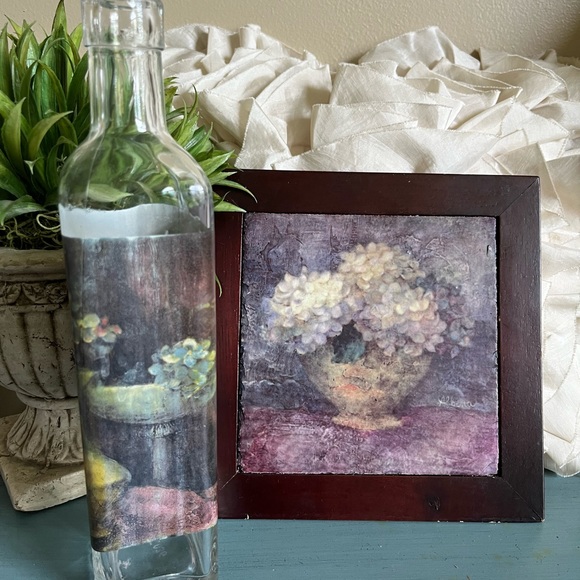 Pier 1 Accents Pier Hydrangea Hanging Or Sitting Plaque And